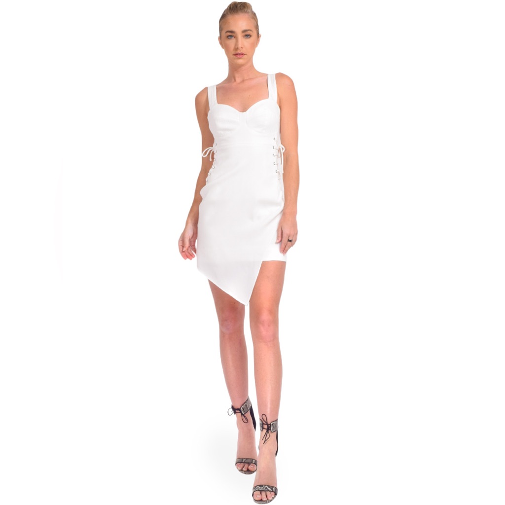 Nicholas Christina Bustier Mini Dress In Ivory
